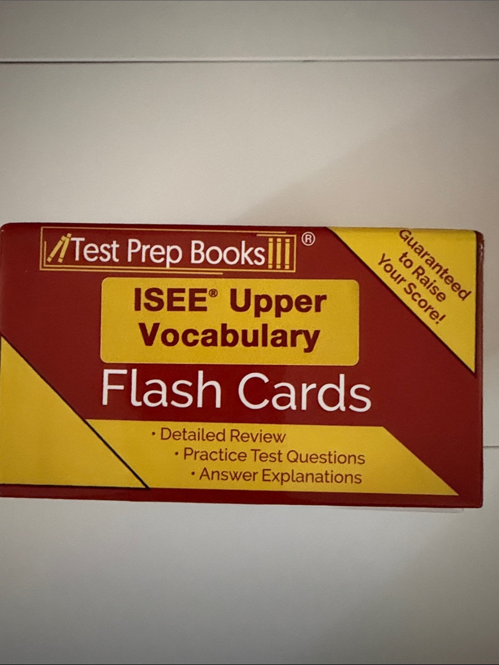 Test Prep Books ISEE Upper Vocabulary Flash Cards - Red & Yellow